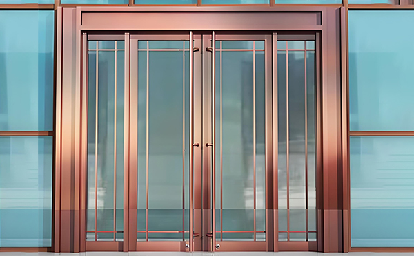 山丹玻璃地弹门